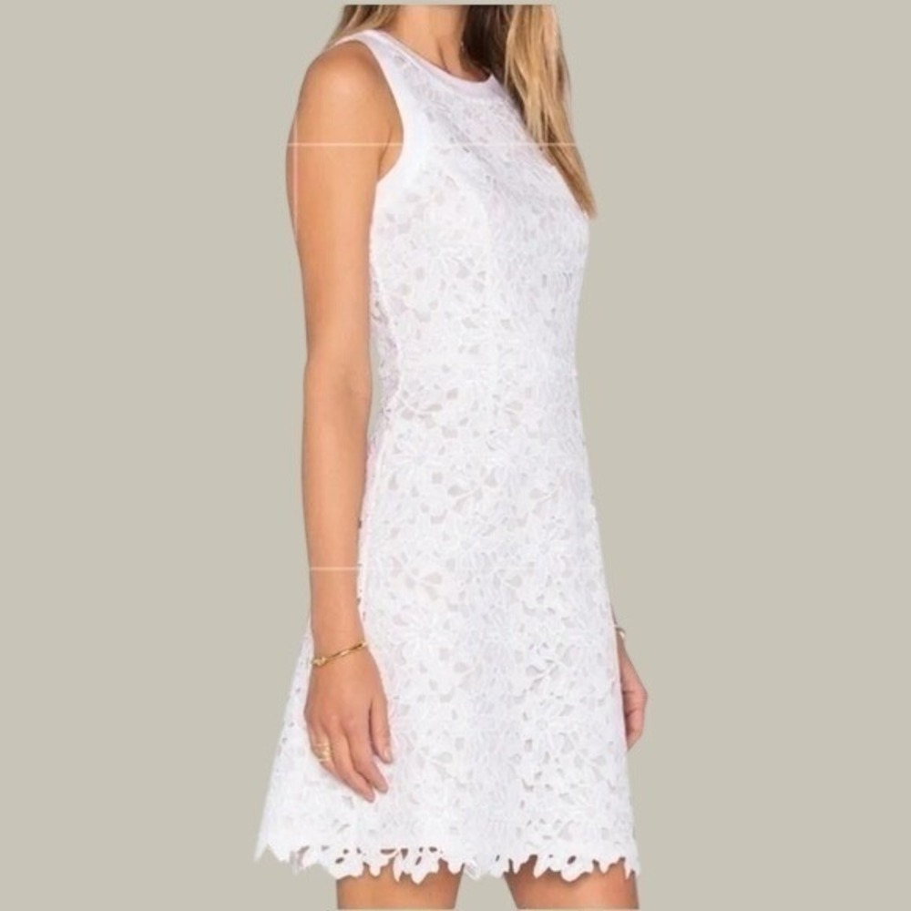 Kate Spade New York Floral Lace Sleeveless A-Line Dress Size 10 Fresh White